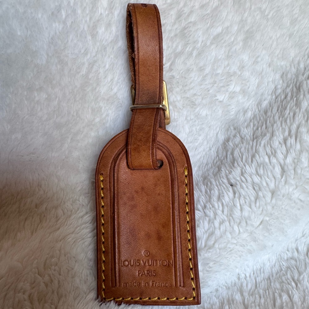Louis Vuitton Authentic Vintage Vachetta Leather Luggage Tag GUC